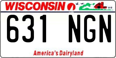 WI license plate 631NGN