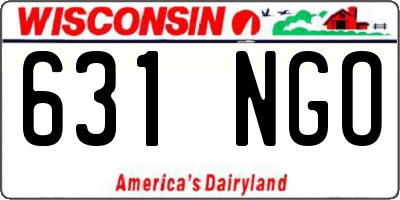 WI license plate 631NGO