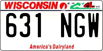 WI license plate 631NGW