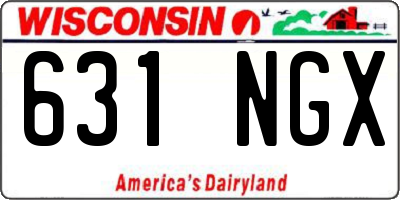 WI license plate 631NGX
