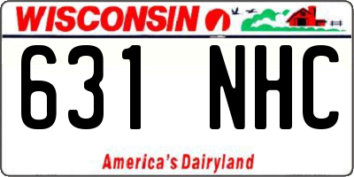 WI license plate 631NHC