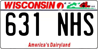 WI license plate 631NHS