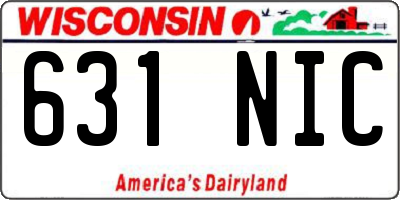 WI license plate 631NIC