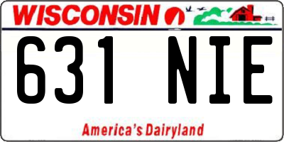 WI license plate 631NIE