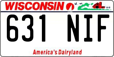 WI license plate 631NIF