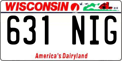 WI license plate 631NIG
