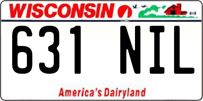 WI license plate 631NIL