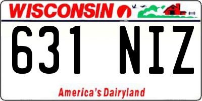 WI license plate 631NIZ
