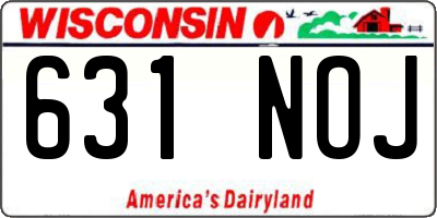 WI license plate 631NOJ