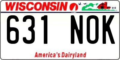 WI license plate 631NOK