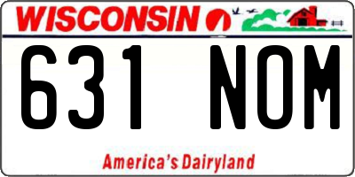 WI license plate 631NOM