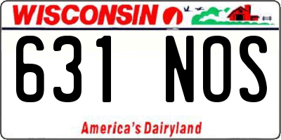WI license plate 631NOS
