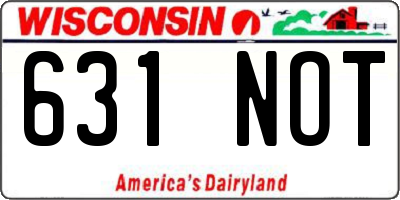 WI license plate 631NOT