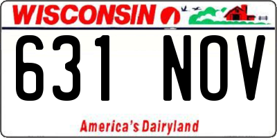 WI license plate 631NOV