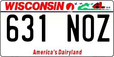 WI license plate 631NOZ