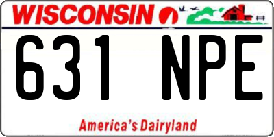 WI license plate 631NPE