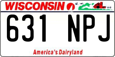 WI license plate 631NPJ