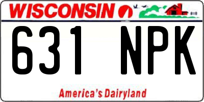 WI license plate 631NPK