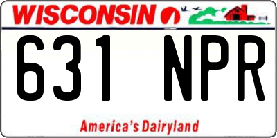 WI license plate 631NPR