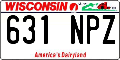 WI license plate 631NPZ