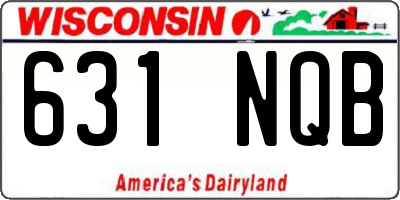 WI license plate 631NQB