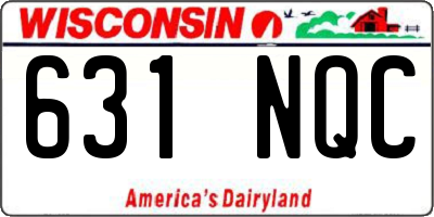 WI license plate 631NQC