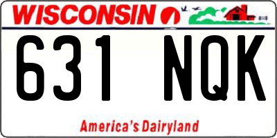 WI license plate 631NQK
