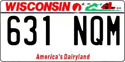 WI license plate 631NQM