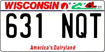 WI license plate 631NQT