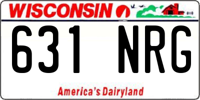 WI license plate 631NRG