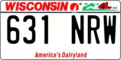 WI license plate 631NRW
