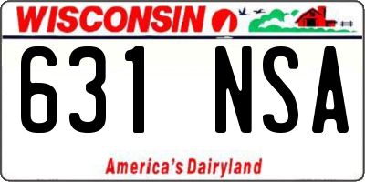 WI license plate 631NSA