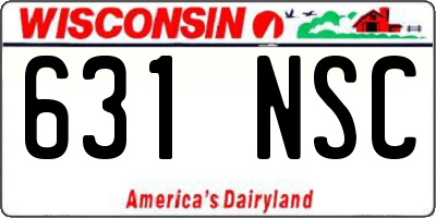 WI license plate 631NSC