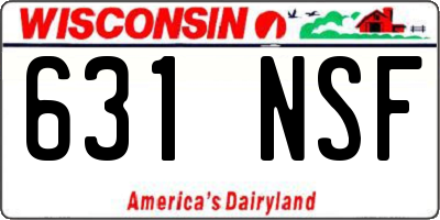WI license plate 631NSF