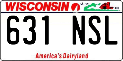 WI license plate 631NSL