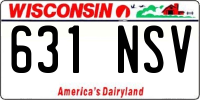 WI license plate 631NSV