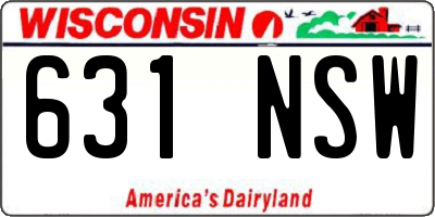 WI license plate 631NSW