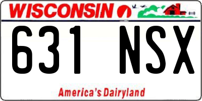 WI license plate 631NSX