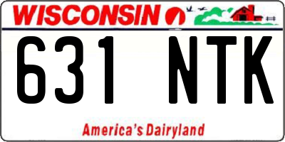 WI license plate 631NTK