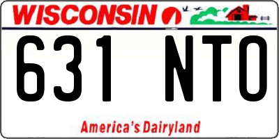 WI license plate 631NTO