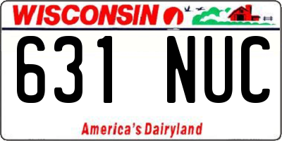 WI license plate 631NUC