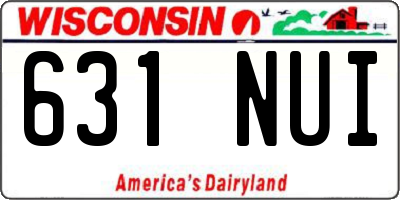 WI license plate 631NUI