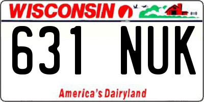 WI license plate 631NUK
