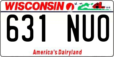 WI license plate 631NUO
