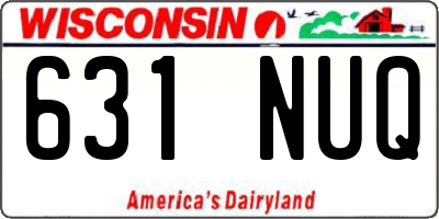 WI license plate 631NUQ