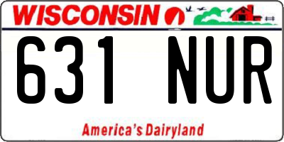 WI license plate 631NUR