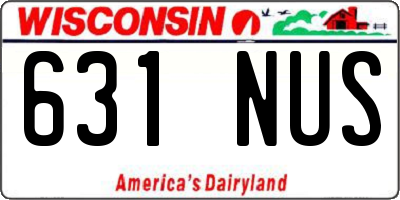 WI license plate 631NUS