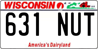 WI license plate 631NUT