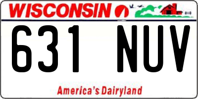 WI license plate 631NUV