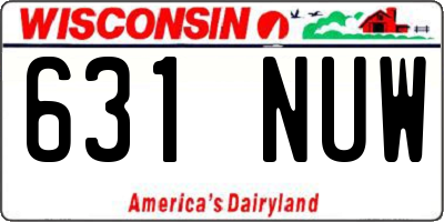 WI license plate 631NUW